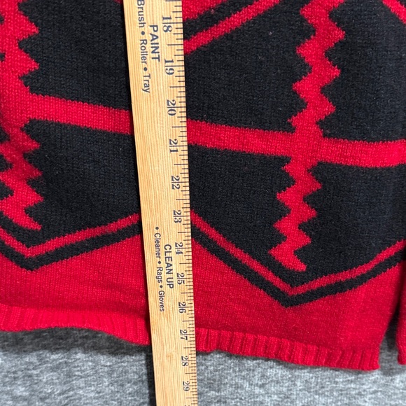 Lauren Ralph Lauren Native Aztec Lambswool Cardigan Sweater Size Medium - Picture 3 of 11